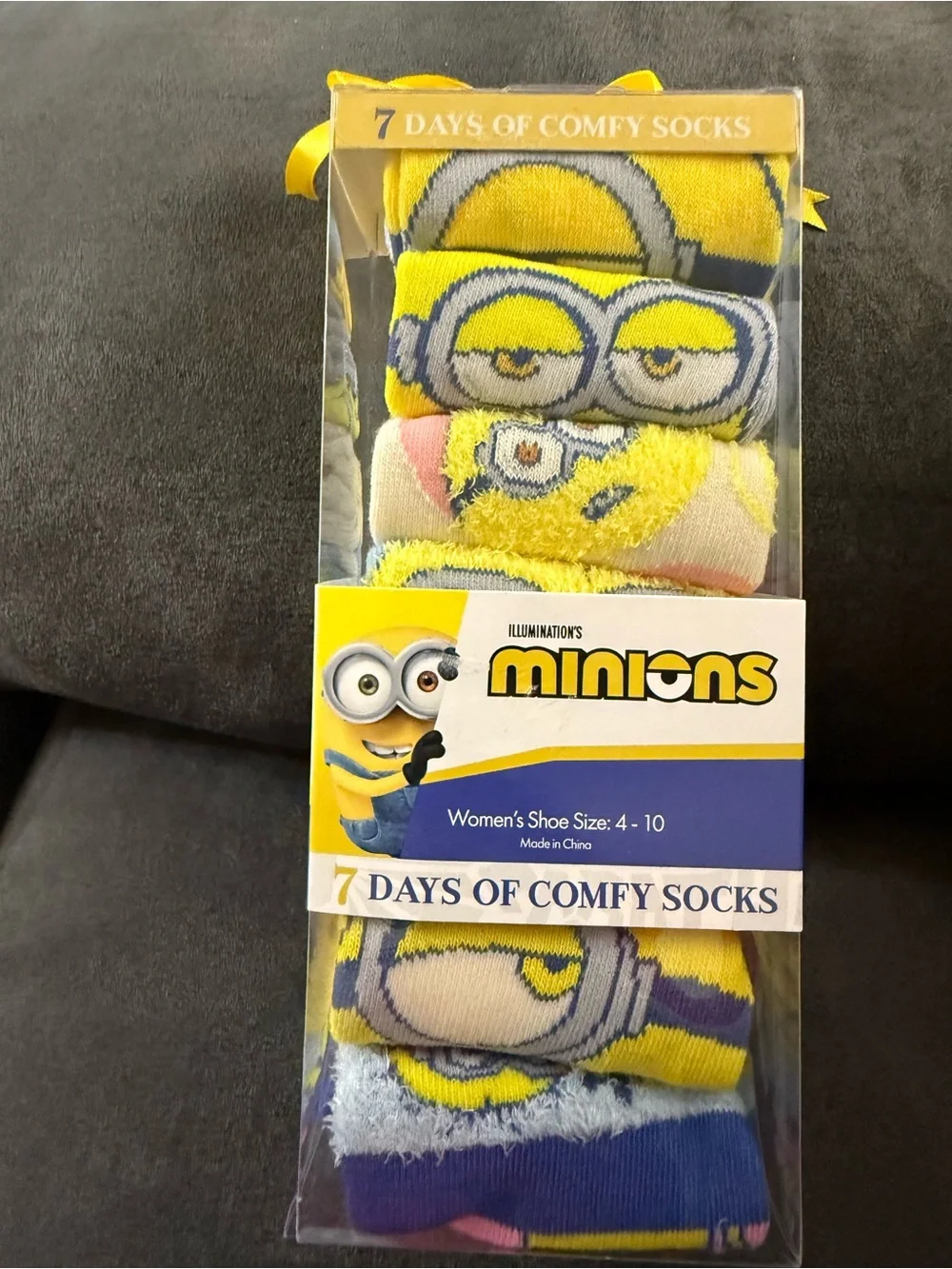 Kohl's Minions 7-Pack Women's Comfy Socks - Yellow, Blue